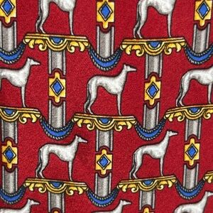 Richel Royal Tie Norton Ditto Fine Apparel of Houston Greyhound Red and Grey